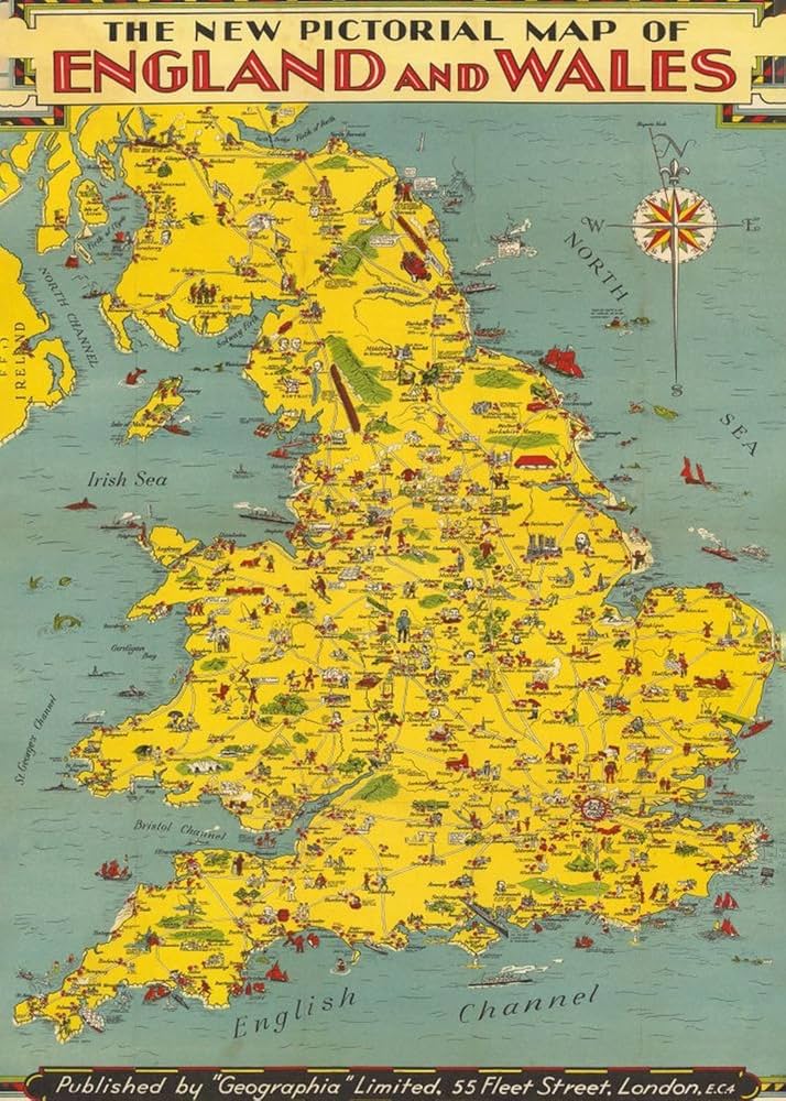 Amazon | 1935 イギリスとウェールズの地図 | 1000ピース 大人用